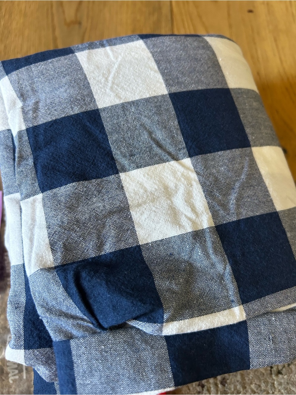 Classic Blue and White Buffalo Check Cotton fabric